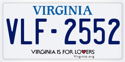 VA license plate VLF2552