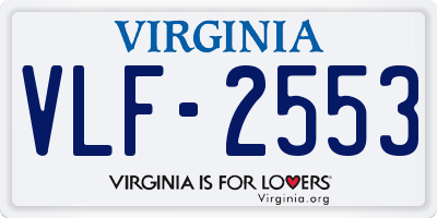 VA license plate VLF2553