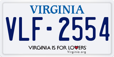 VA license plate VLF2554