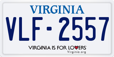 VA license plate VLF2557