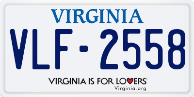VA license plate VLF2558