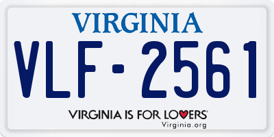 VA license plate VLF2561