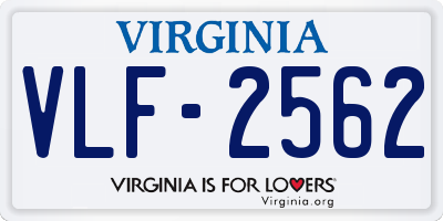 VA license plate VLF2562