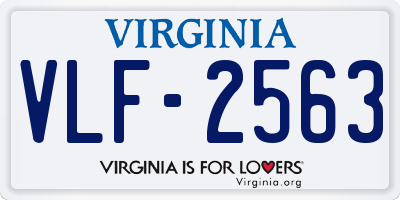 VA license plate VLF2563