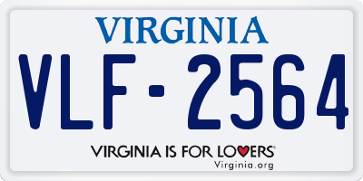 VA license plate VLF2564