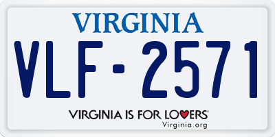 VA license plate VLF2571