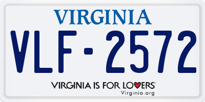 VA license plate VLF2572