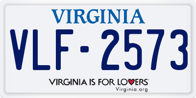 VA license plate VLF2573