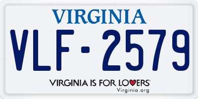 VA license plate VLF2579