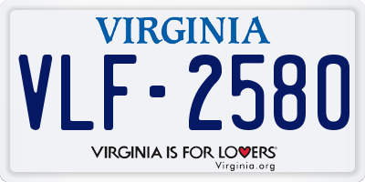 VA license plate VLF2580