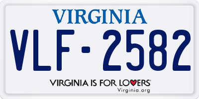 VA license plate VLF2582