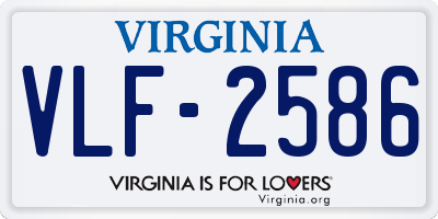 VA license plate VLF2586