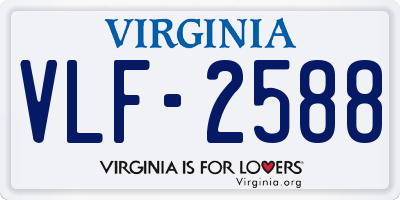 VA license plate VLF2588