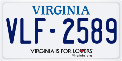 VA license plate VLF2589