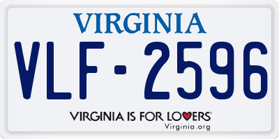 VA license plate VLF2596