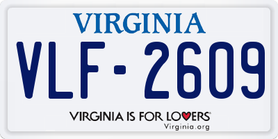 VA license plate VLF2609