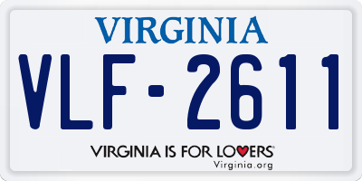 VA license plate VLF2611