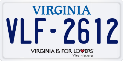 VA license plate VLF2612