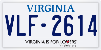 VA license plate VLF2614