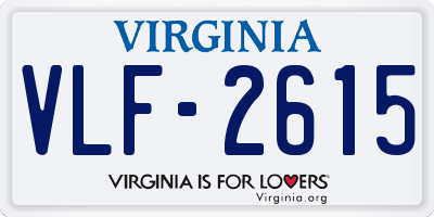 VA license plate VLF2615
