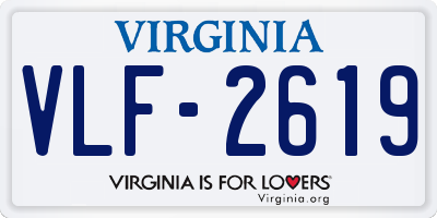 VA license plate VLF2619