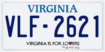 VA license plate VLF2621