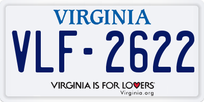 VA license plate VLF2622
