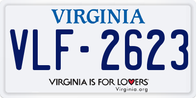 VA license plate VLF2623
