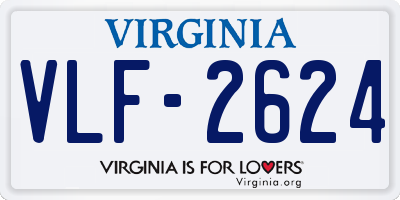 VA license plate VLF2624