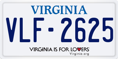 VA license plate VLF2625