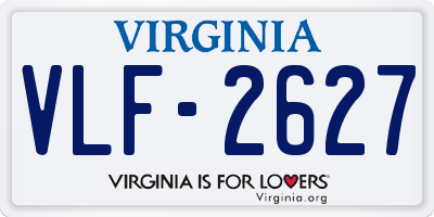 VA license plate VLF2627