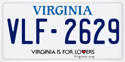 VA license plate VLF2629