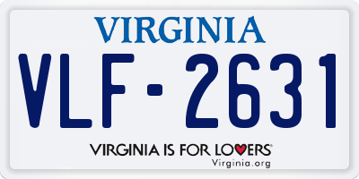 VA license plate VLF2631
