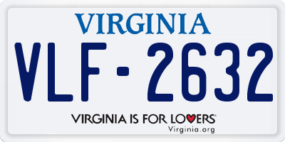 VA license plate VLF2632