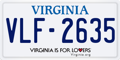 VA license plate VLF2635