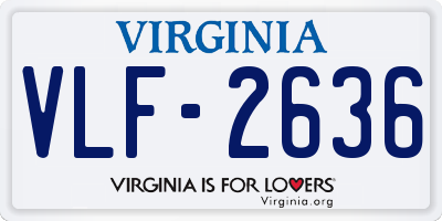 VA license plate VLF2636