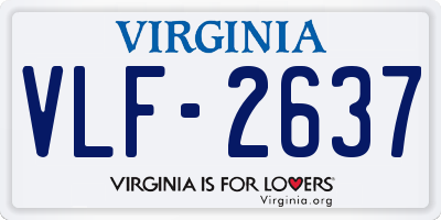 VA license plate VLF2637