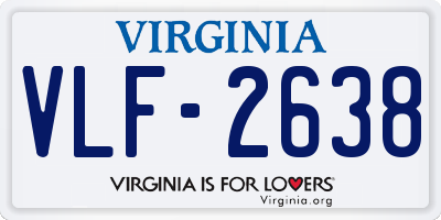 VA license plate VLF2638