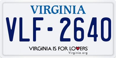 VA license plate VLF2640