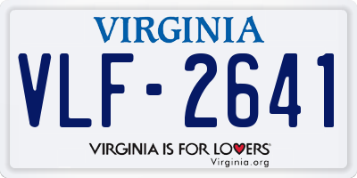 VA license plate VLF2641