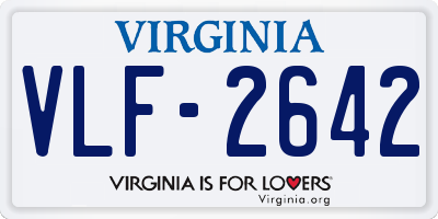 VA license plate VLF2642
