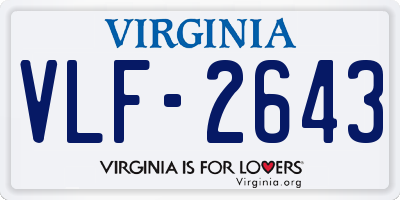 VA license plate VLF2643