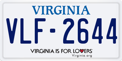 VA license plate VLF2644