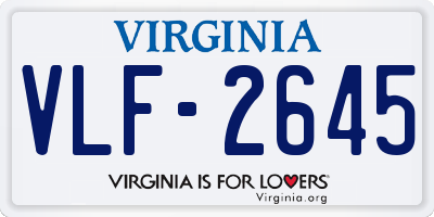 VA license plate VLF2645