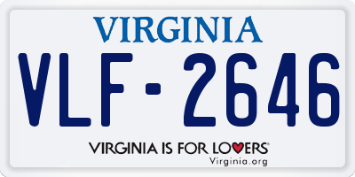 VA license plate VLF2646