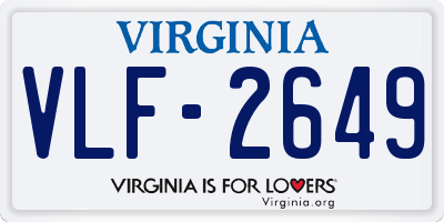 VA license plate VLF2649