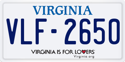 VA license plate VLF2650