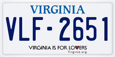 VA license plate VLF2651