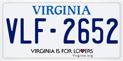 VA license plate VLF2652