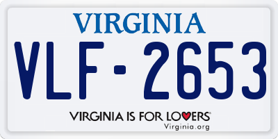 VA license plate VLF2653